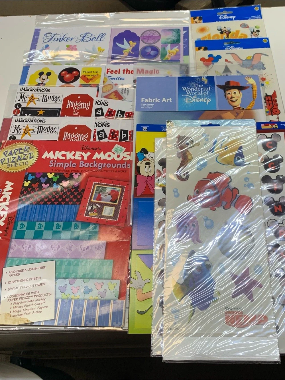 DISNEY SCRAPBOOK LOT 18 pc Paper Stickers NIP